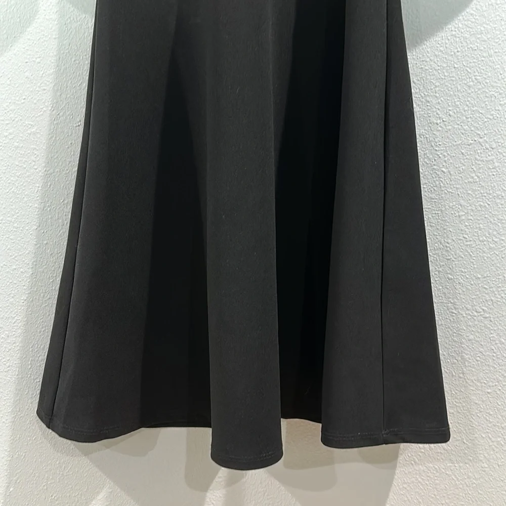 The Vanity Room black mock neck 3/4 puff sleeve circle skater dress mini - Picture 4 of 5